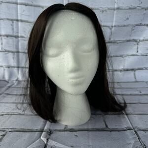 New 18 Inch Clip In Brown Hair Topper Long  Straight Synthetic Wig Topper Wiglet